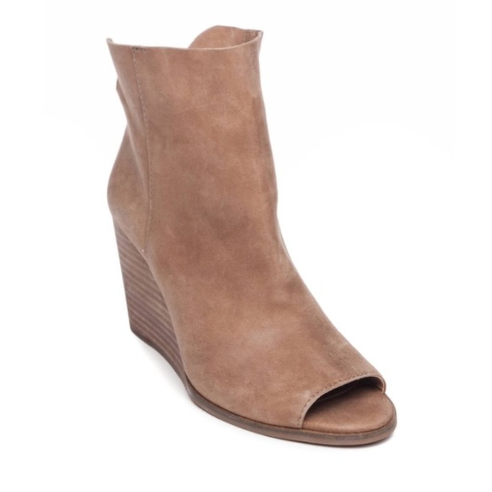 Lucky Brand Kurbi Open Toe Wedge Booties Size 7